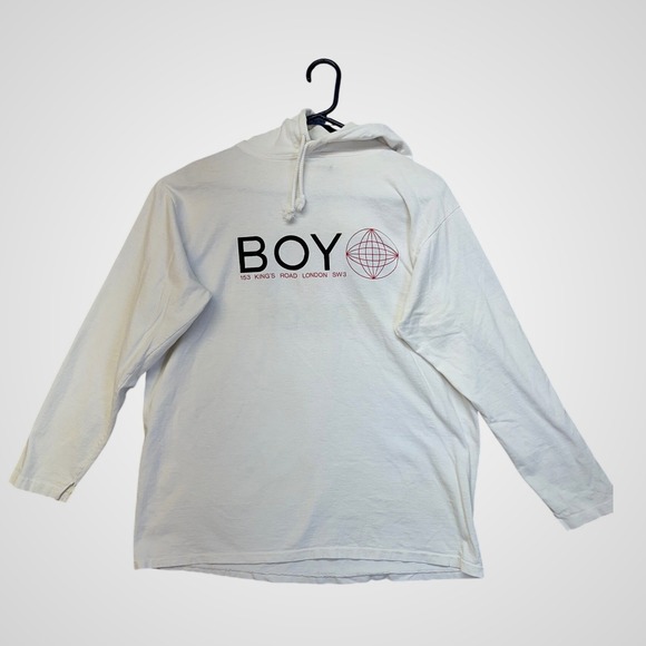 Boy London Other - Boy London Hooded T-Shirt Mens White Fair Vintage Graphic Long Sleeve Streetwear